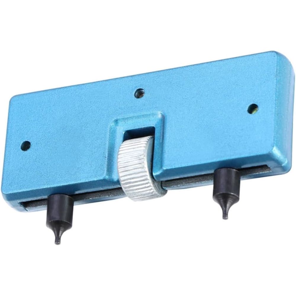 Adjustable Watch Case Back Opener Remover Tool, Blue Metal Portable, Waterproof Screw-on Backs, Sturdy Solid Steel Build for Compact Repair Use
