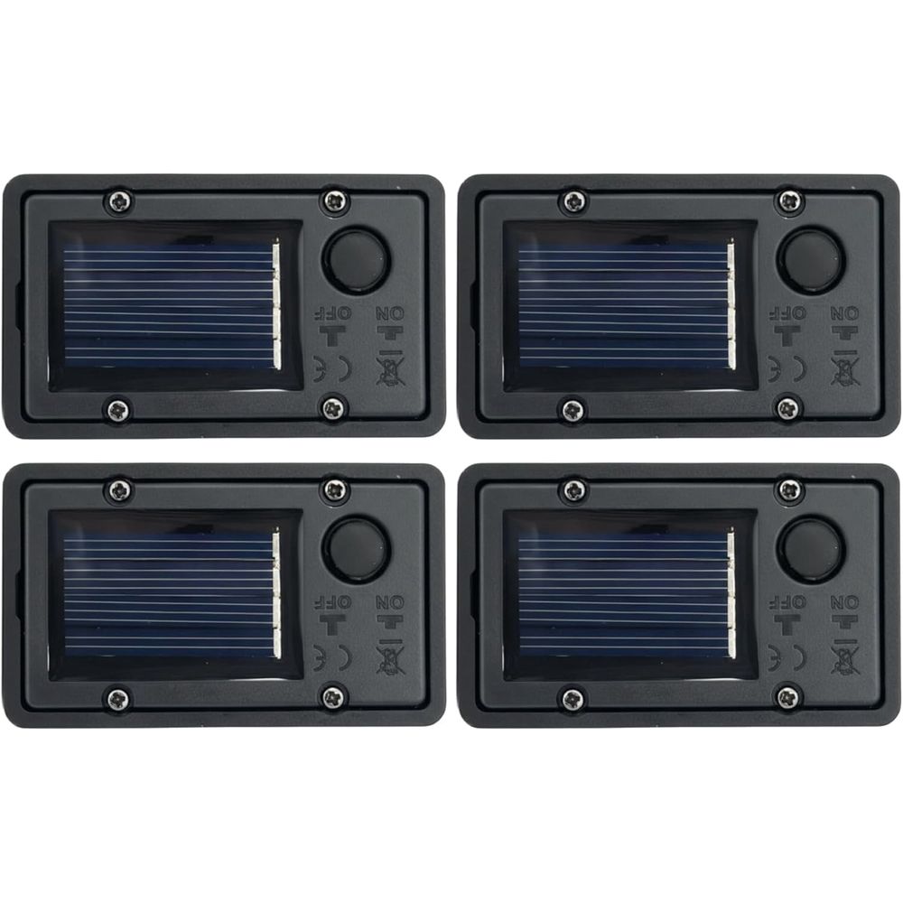 4-Pack Solar Light Replacement Top, Dual Mode Flashing & Steady Light Battery Box for Garden Decor, Fit Replacement Solar Lights Parts, Waterproof ABS Outdoor Panel (4 Pcs)