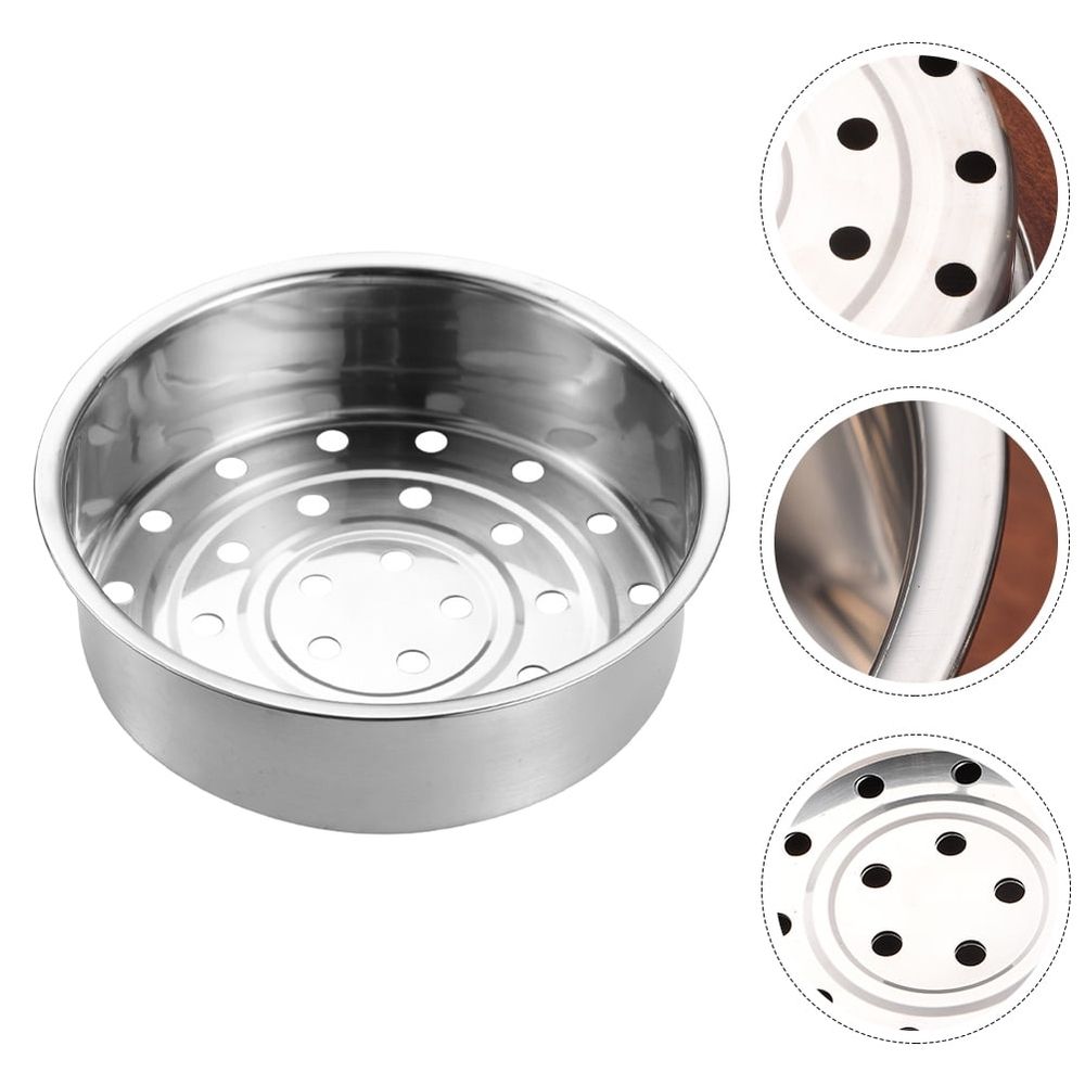 Compact Plated Silver Steamer Basket for Cooking Buns Seafood and Potatoes with Easy Storage