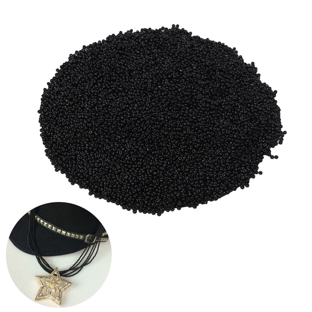 15000pcs Black Beads for Jewelry Making, Keychain Decoration, Craft Supplies for Kids and Adults