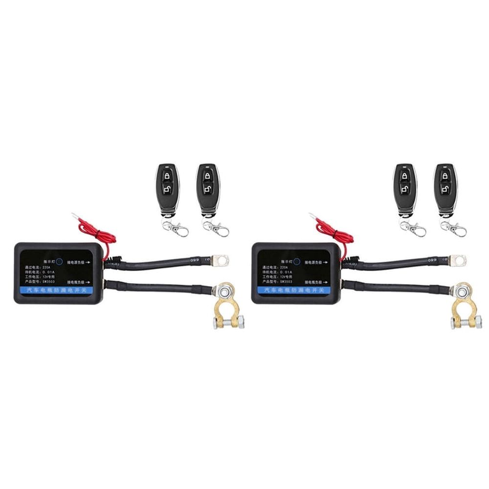 2X Remote Battery Disconnect Switch 12V 260A Kill Switch Automatic Power Off Prevent Battery Drain with Remote,C