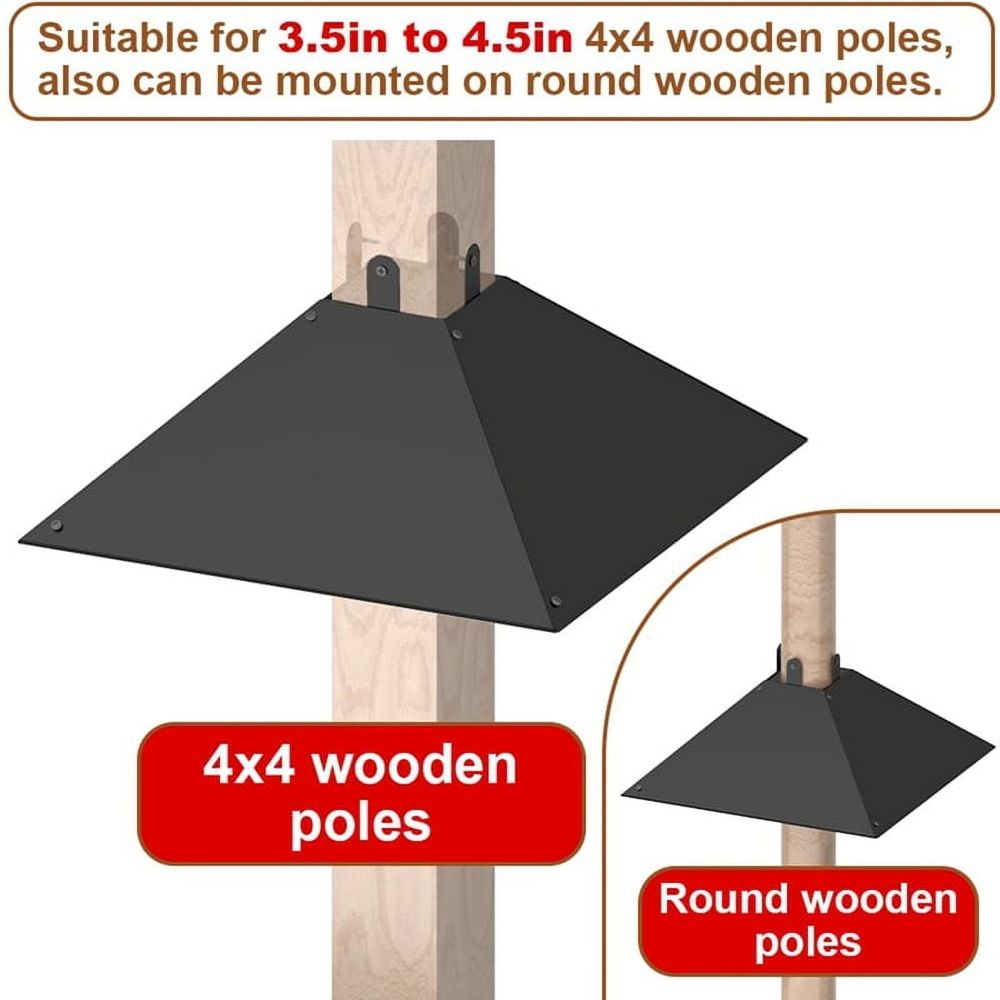 Metal Squirrel Baffle for Post, Squirrel Proof Baffles for Bird Feeder Poles, Outdoor Squirrel Guard for