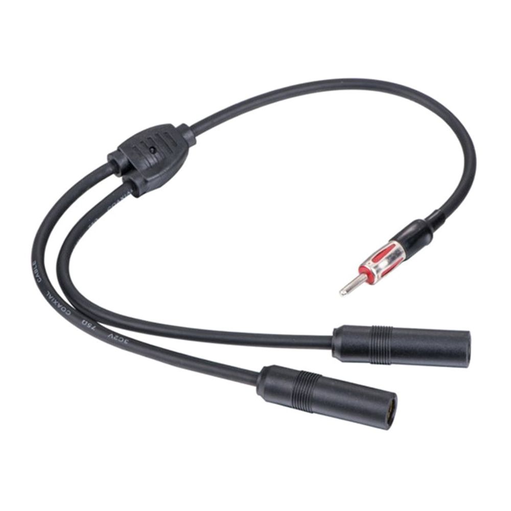 Auto Radio Stereo Antenna Extension Cable AM FM Radio Antenna Splitter Adapter 1 Male to 2 Female Y Adapter Connector