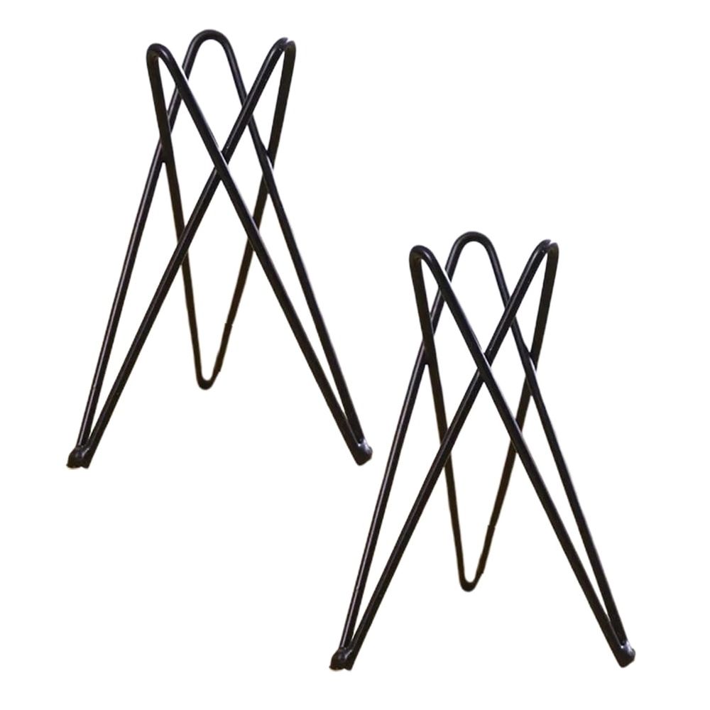 2-Pack Iron Tripod Plant Stand for Home Gardening, Black Rust-Resistant Finish, Outdoor Support