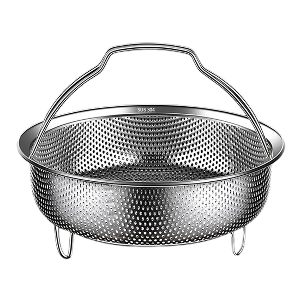 1 Pcs Stainless Steel Steamer Basket, Vegetable Steamer, Perforated Basket Steamer for Eggs and Small Vegetables, Compact Size Fits Most Pots, Oven and Dishwasher Safes