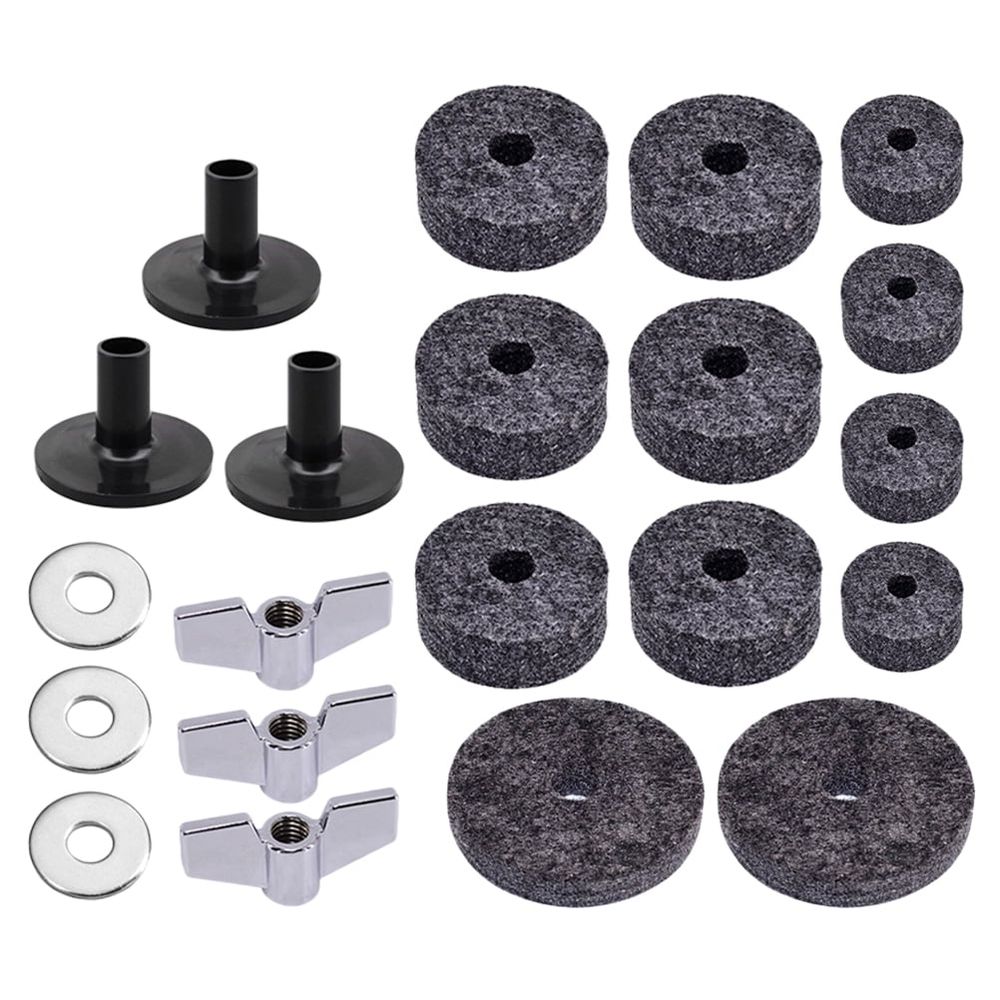 1Set Professional Drum Kit Felt Pads Grey Cymbal Protection and Sound Enhancement