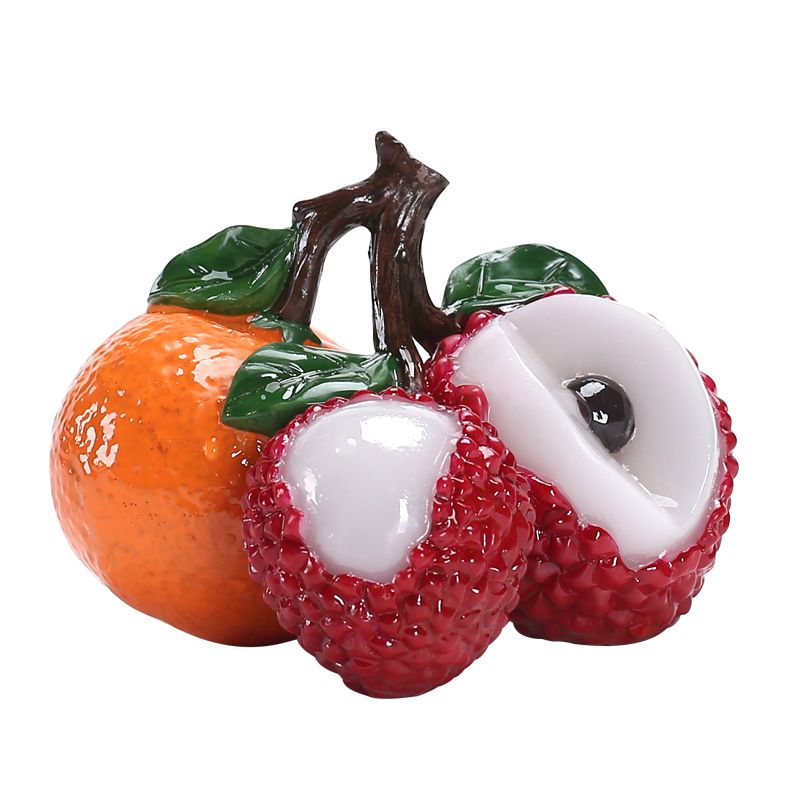 Tea Pet lychee Figurine, Color Changing Teapet for Desk Decoration, Cute Kungfu Tea Ornament Accessories with Feng Shui Good Luck Charm, for Tea Lover Friends