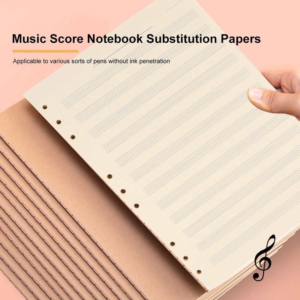 Notebook Refill for Musicians White Easy to Erase Durable 100Sheets