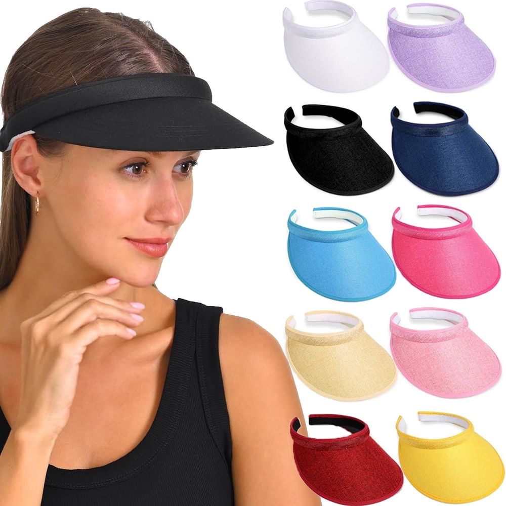 Visor Women Men Sun Hat Clip On Visors Adjustable Sport Wide Brim Cap