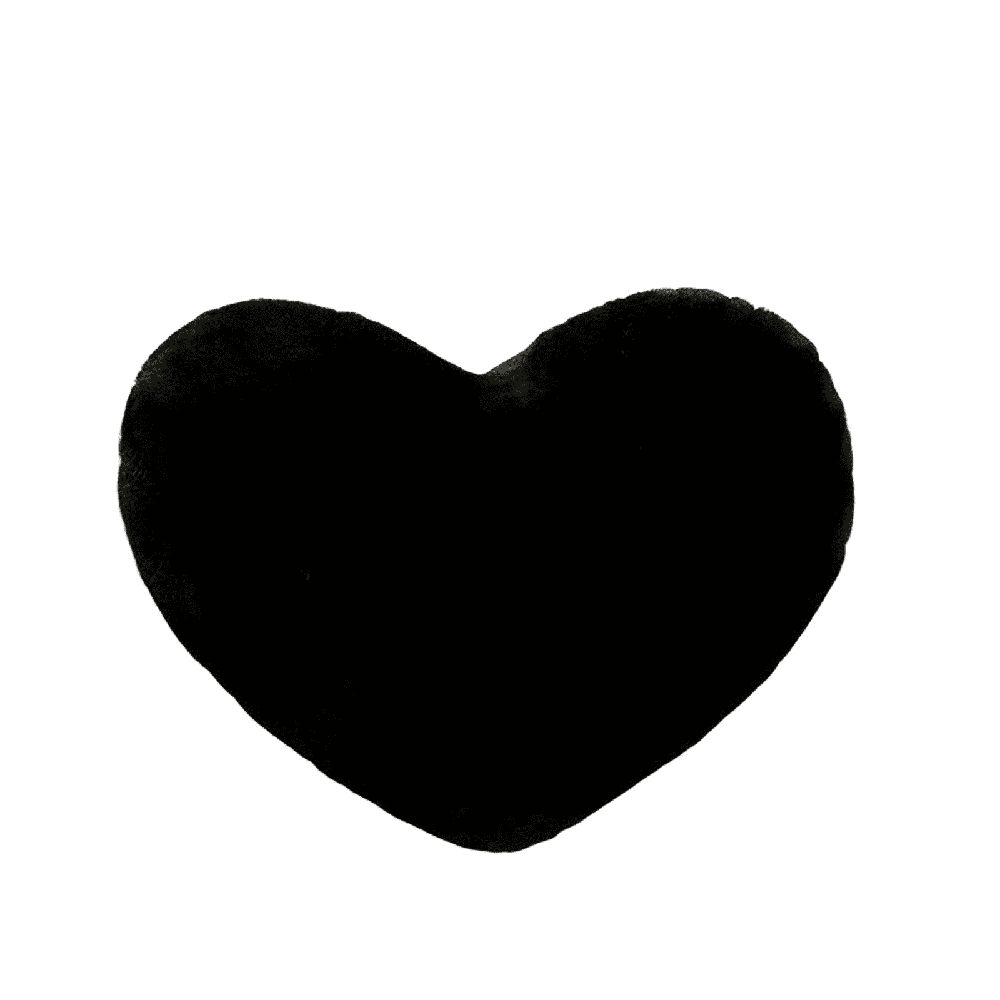 Heart Shaped Throw Pillow, 12 Inch Pink Decorative Pillow with Insert for Couch Sofa Living Room Bedroom Aesthetic Decor, Soft Plush Heart Cushion, Black