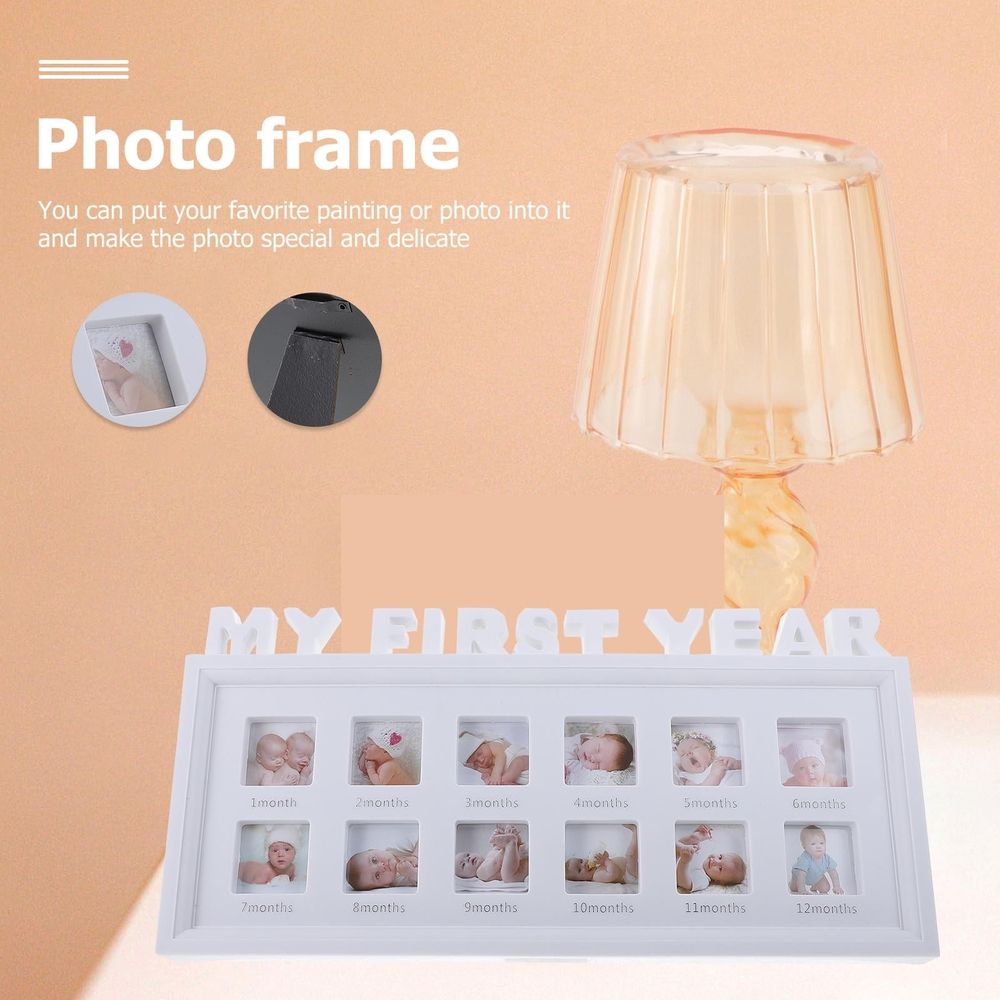 First Year Keepsake Photo Frame 41x20cm Synthesis Board for Cherished Memories and