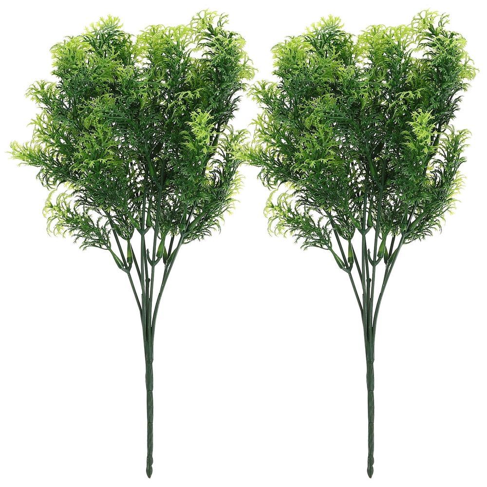 Artificial Plants Branches Decorative 2pcs Green 7 Fork Plastic