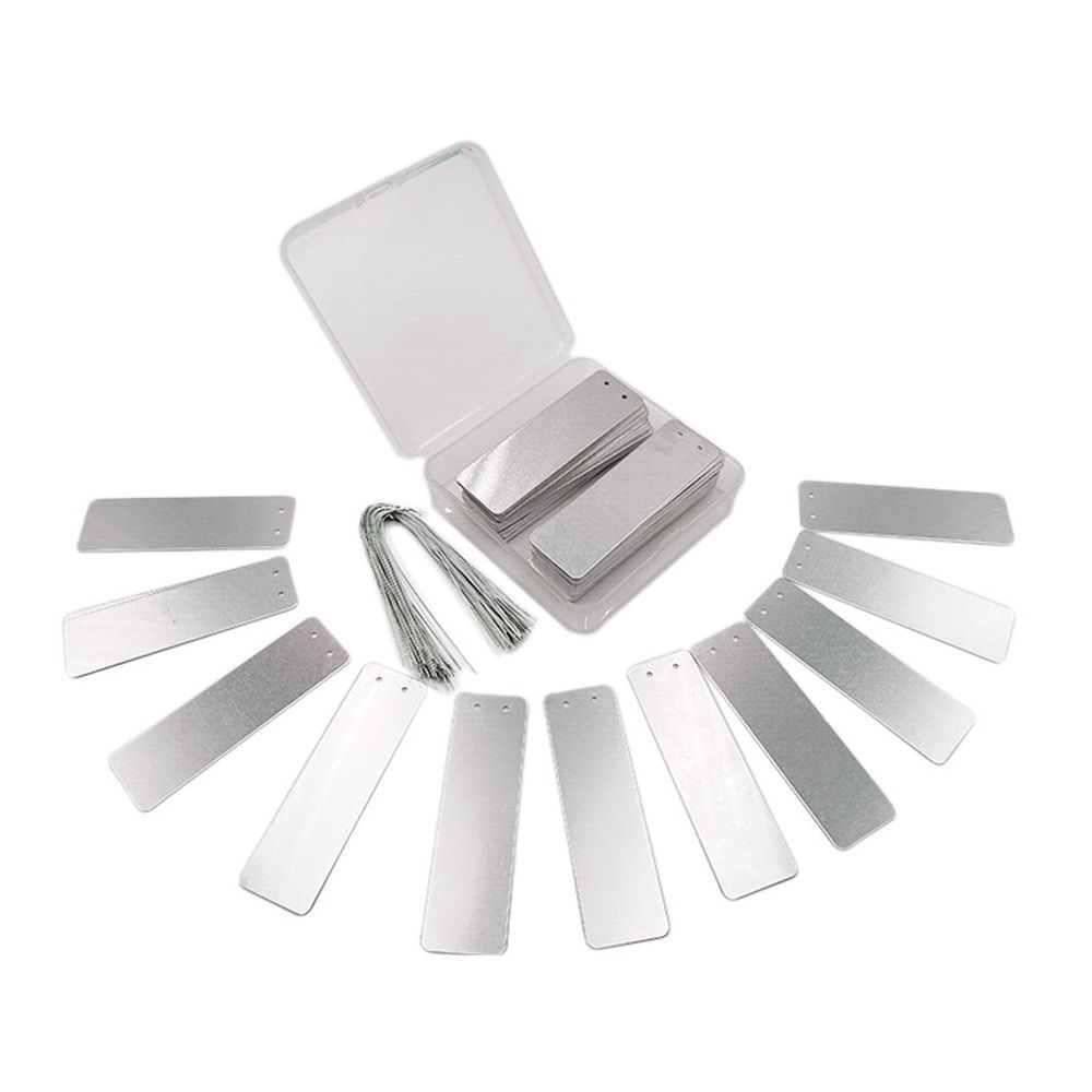 100 pack Aluminum Plant Label Tree Tags Garden Label Tag Outdoor Metal Label Stamping Blanks（Metal plant labels）