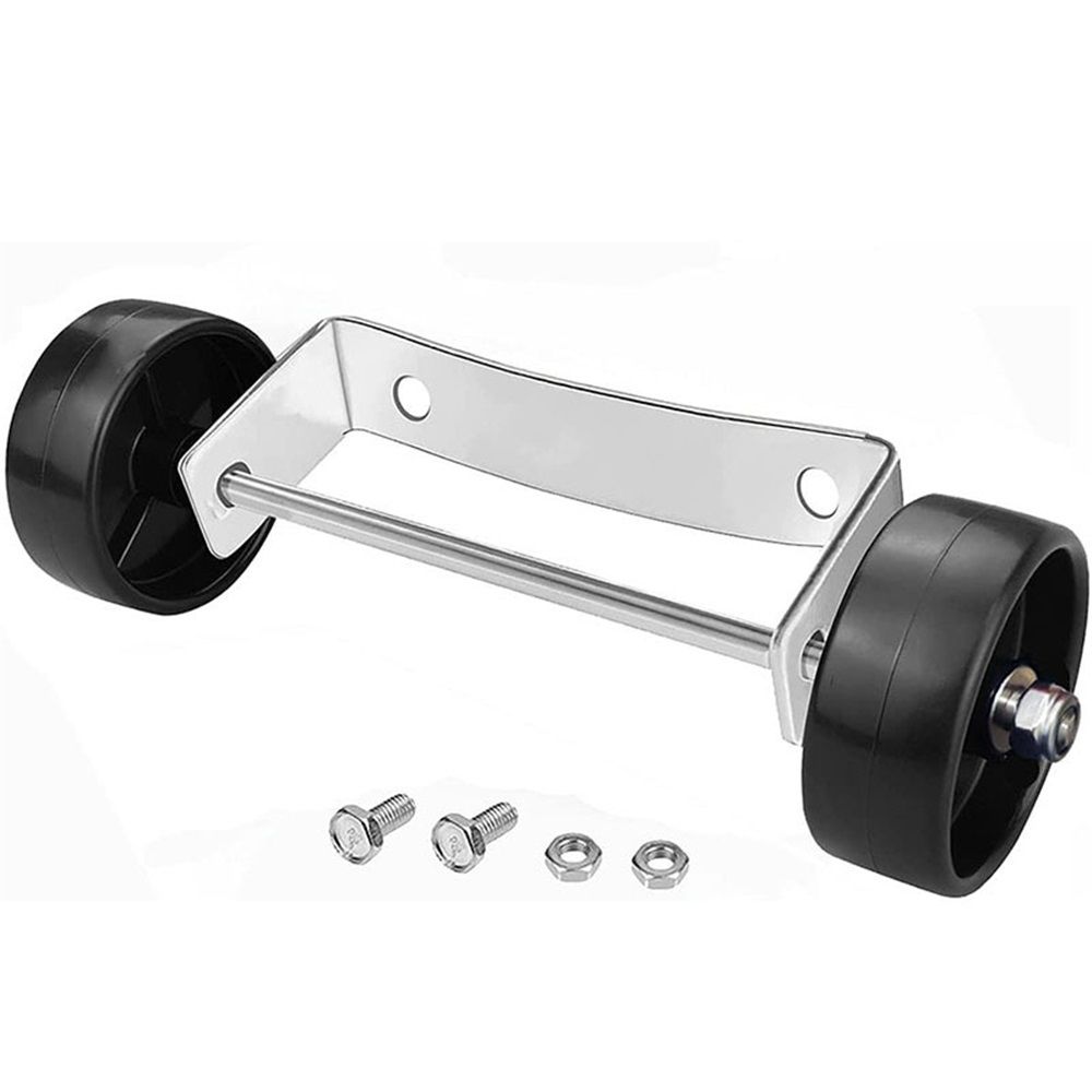 Universal Patio Heater Wheel Kit - Stainless Steel Silver Bracket + Black Wheels, Gas Heater Wheels Replacement, Easy to Move