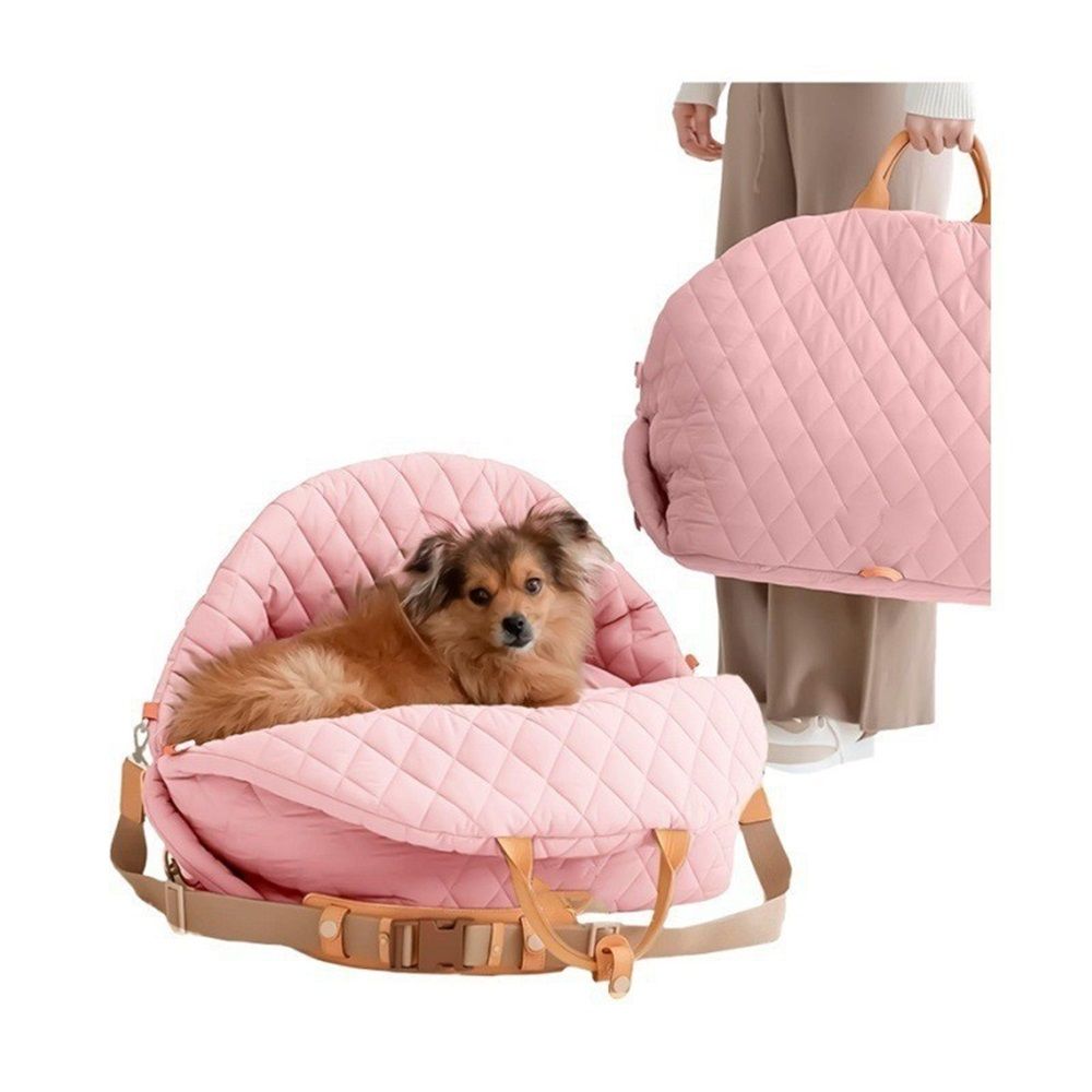 Dog Car Seat for Small Dogs – 3-in-1 Travel Carrier, Booster & Dog Bed for Car – Washable, Anti-Slip, Safety Straps – Fits Front & Back Seats – Cozy Pet Car Seat up to 25 lbs – Pink