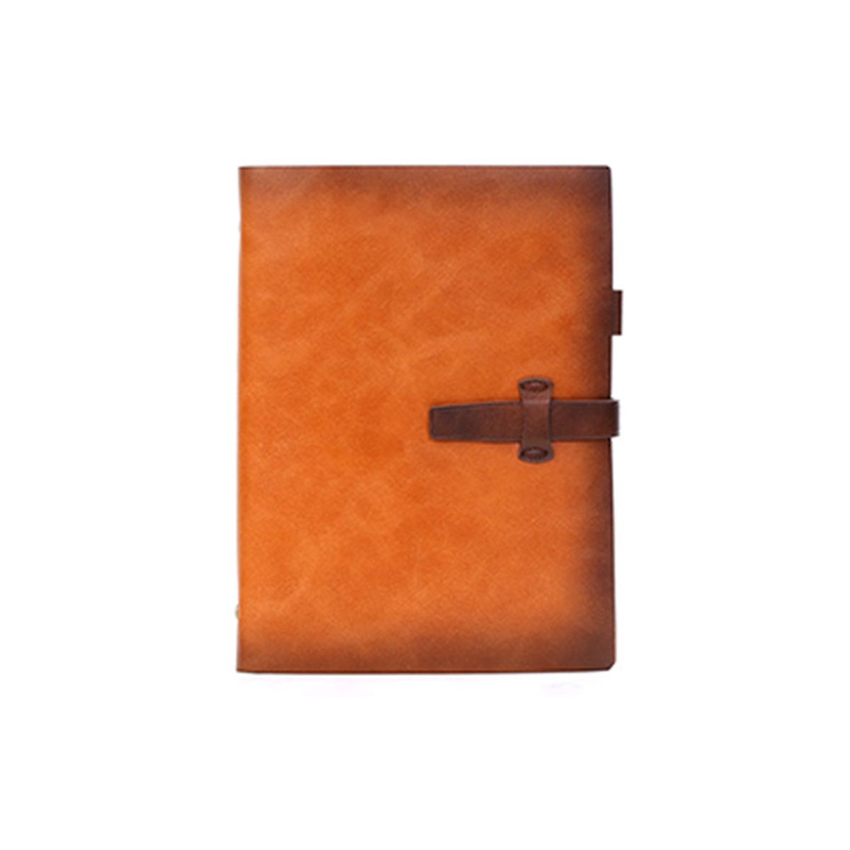 Refillable A5 Leather Binder Notebook, Reusable Leather Journal, Vintage Organizer with 6-Ring Binder, 160 Pages Lined Paper & Pocket, for Writers Business Work Study College and Daily, Light Brown