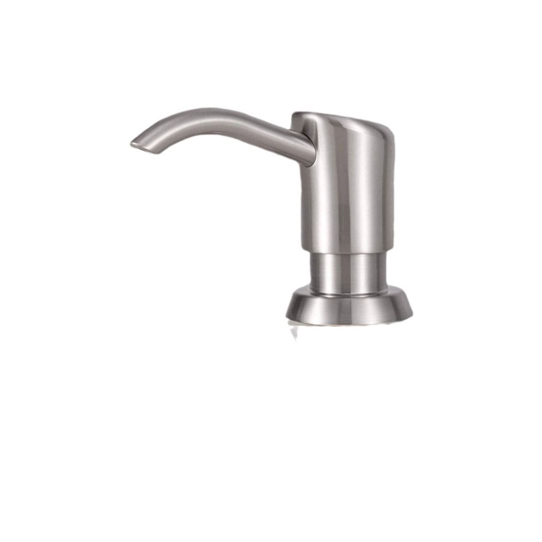 Built in Sink Soap Dispenser or Lotion Dispenser for Kitchen Sink, Brushed Nickel ABS Pump Head, with 17 Ounce Large PET Soap Bottle