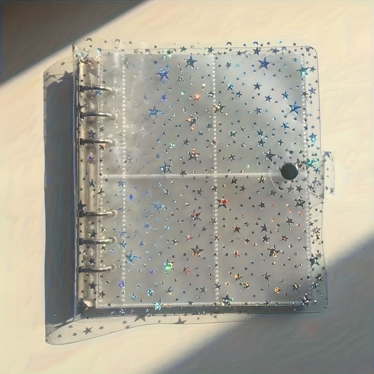 10-Page Laser Star Photo Album with 8 Pockets per Page - Thickened PET Material, Star Design, Perfect for Home Decor, Scrapbooking, and Organizing Photos laser star