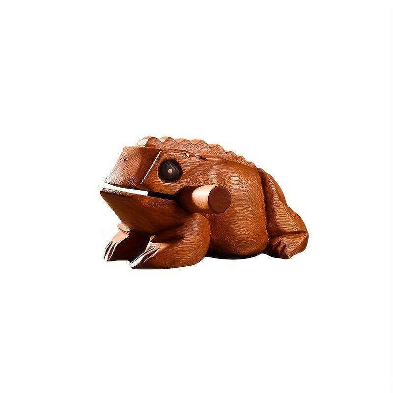 1pc Handmade African Wooden Frog Guitar, Traditional Carved Musical Instrument with Smooth Surface & Ergonomic Handle for Music Lovers Mix 1pc Wooden Fish Shaped Instrument