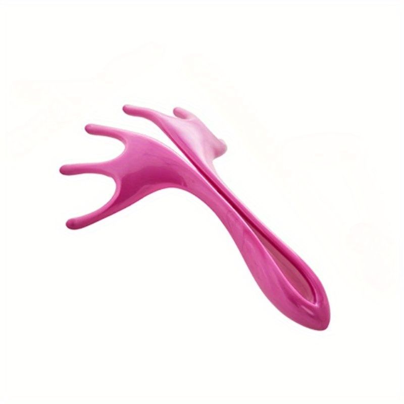 1 Portable Manual Head Massager with Frog-Claw Claws, Scalp Relaxation Tool for Hair Care Without Damaging Scalp or Tangling Hair Rose Red