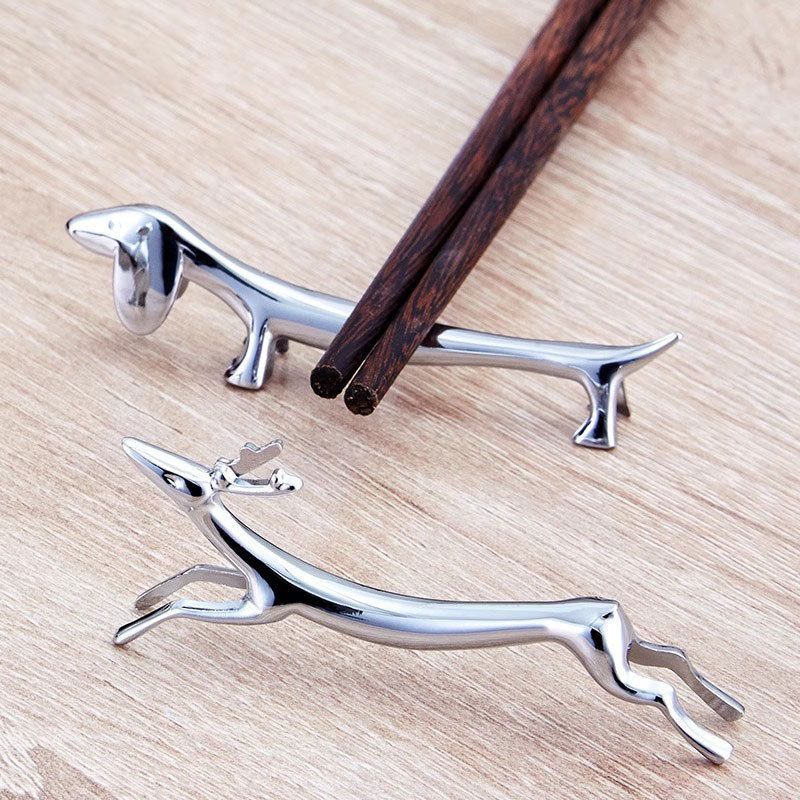Silver Cutlery Rest for Knifes, Forks and Spoons (Set of 2) Knife Rest SetZinc Alloy Chopsticks Spoon Forks Knives Tableware Rest