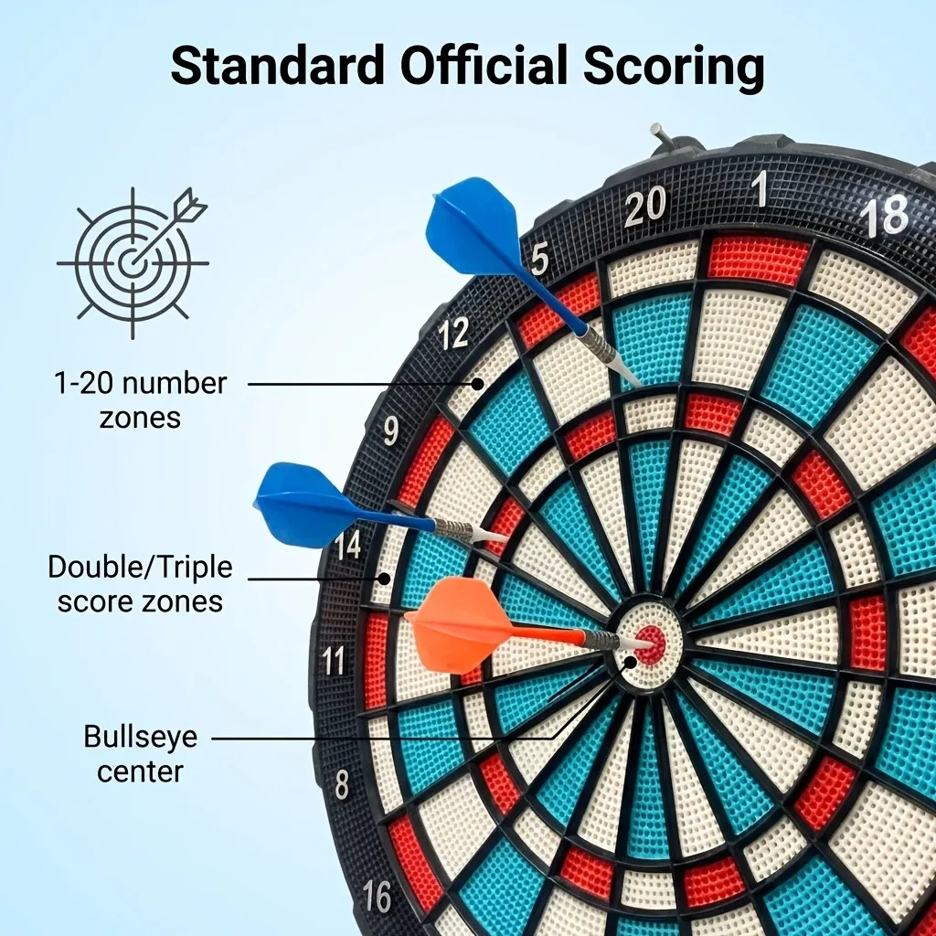Safe Soft Tip Dartboard Set 16.7" Honeycomb Surface Electronic Plastic Tips Wall Mount Home Party Game Anti-Injury Durable