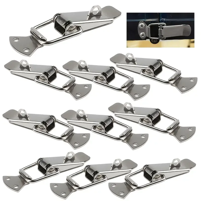 304 Stainless Steel Thickened Locking Hasps 10-Pack, Rust-Proof Durable Precise Size, Top Choice for Vintage Box & Cabinet Locking!