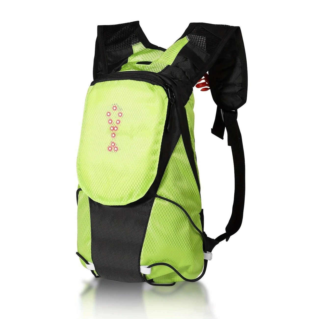 5L Backpack with USB Charging & Smart LED Turn Signals, Lightweight Nylon Commuter Cycling Bag, Safety Reflective Design.Kelly