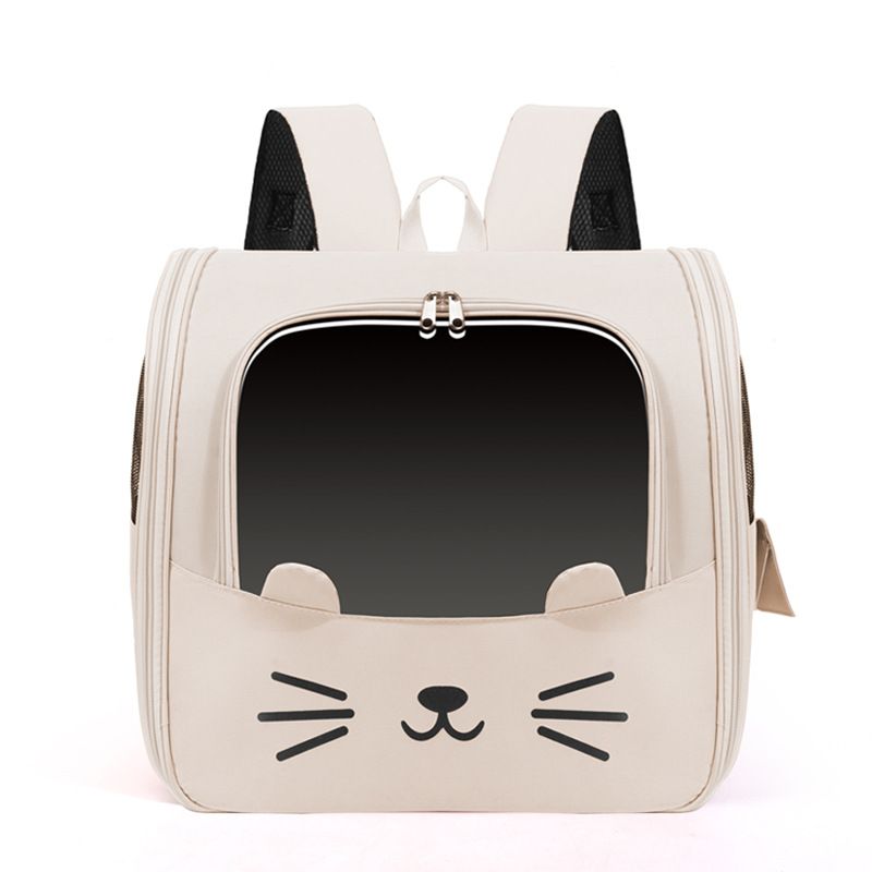 Pet Backpack Carrier for Dogs Cats – Breathable Lightweight Oxford Fabric, 3D Pressure Relief, Front Open Large Size, Travel Essential(white)