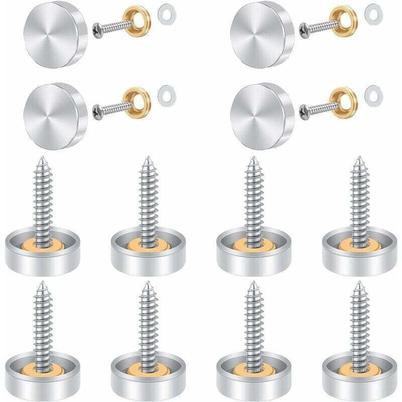 12 Pcs Cover Screws in Steel Stainless Screws a Mirror, 16mm