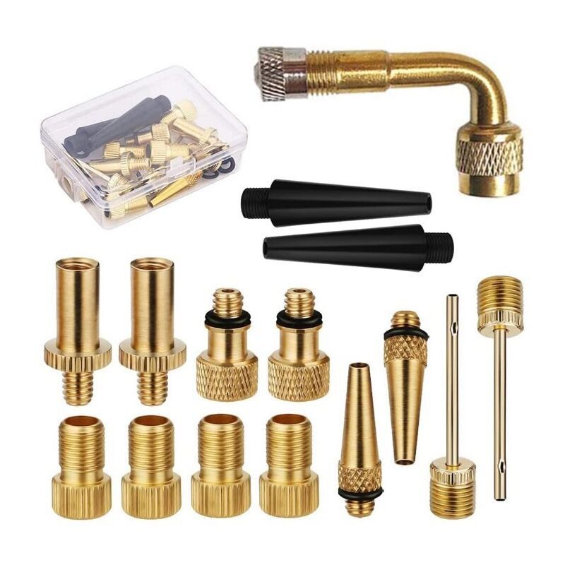 Bicycle Valve Adapter Kit SV AV DV, Adapter Kit Bicycle Tire Pump Inflator Tip