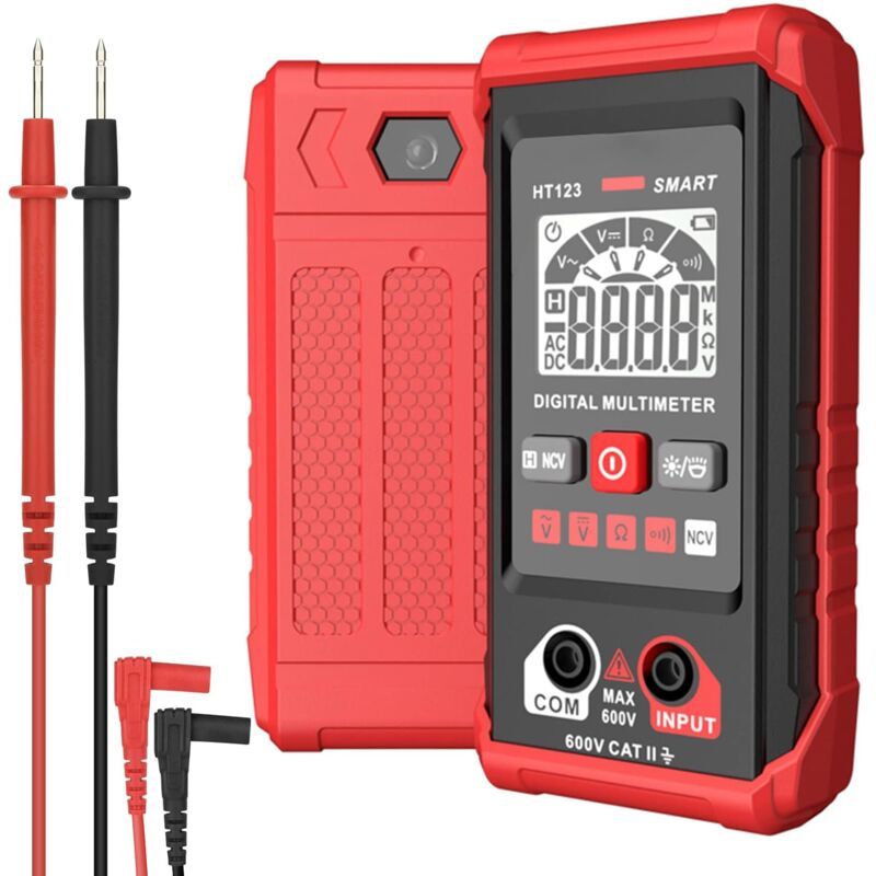 Digital Multimeter, 4000 Counts Multifunction Voltmeter, AC and DC Voltage Measurement, Resistance, Continuity, NCV