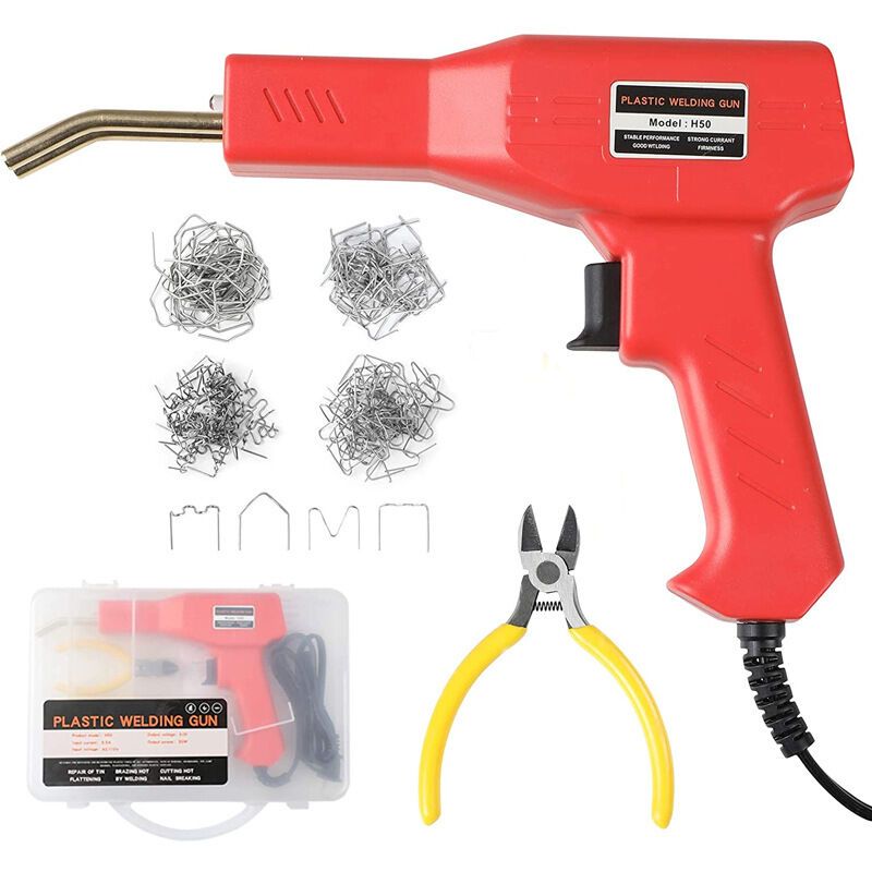 200 Pieces Plastic Welder 50W Hot Plastic Welding Machine Car Bumper Repair Kit with Hot Staplers