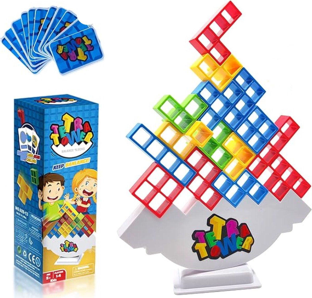 48 Piece Tetra Tower Balance Game 3D Building Puzzle Set Educational Stacking Toy For Kids And Adults Family Game Night Multicolor