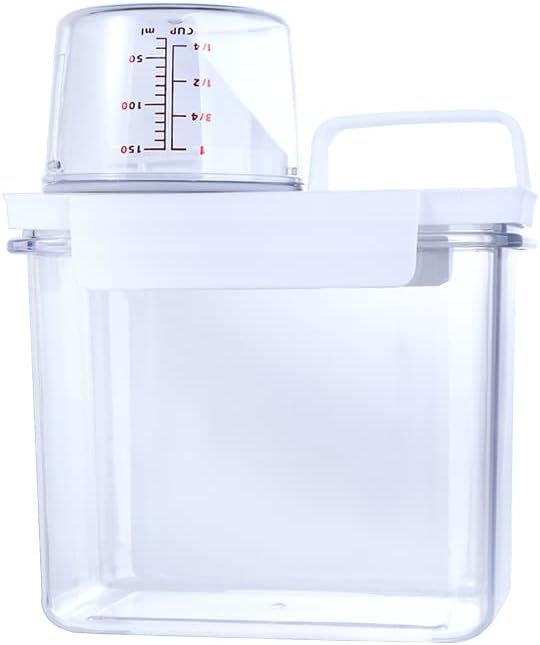 Washing Powder Storage Box with Lid and Measuring Cup, 1800 ml