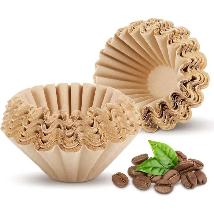 100 Pack Unbleached Basket Coffee Filters for 1 to 4 Cups