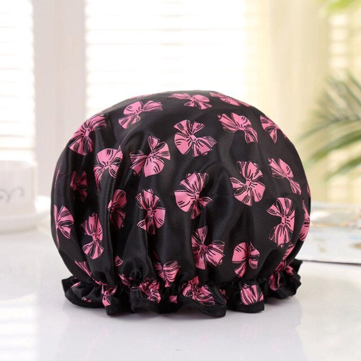 2 Pack Waterproof Double Layer Shower Caps Purple