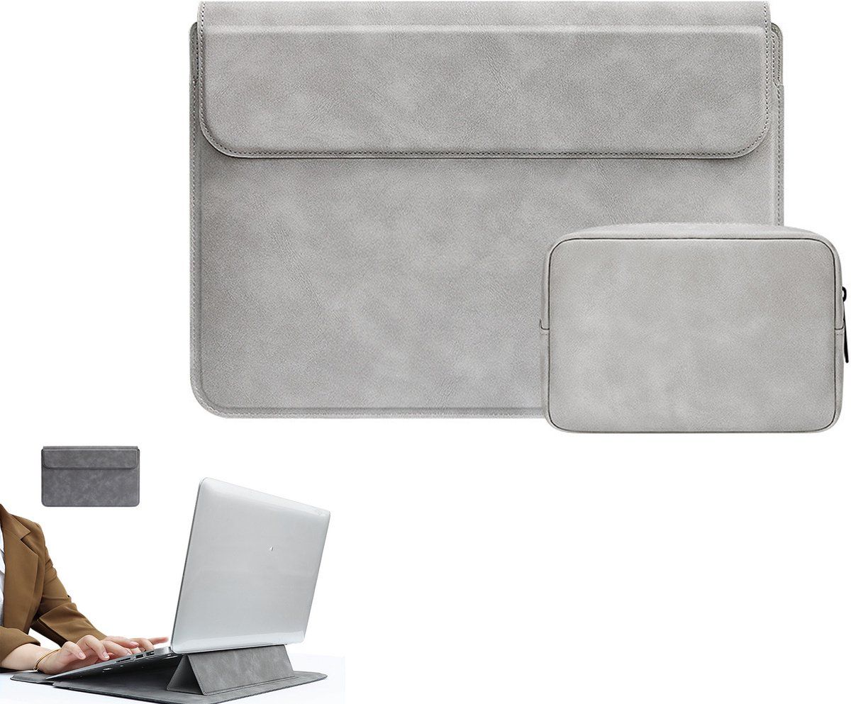Laptop Sleeve Bag, Lightweight Protective Laptop Bag for Work School Travel, 15-16 Inch, Light Gray