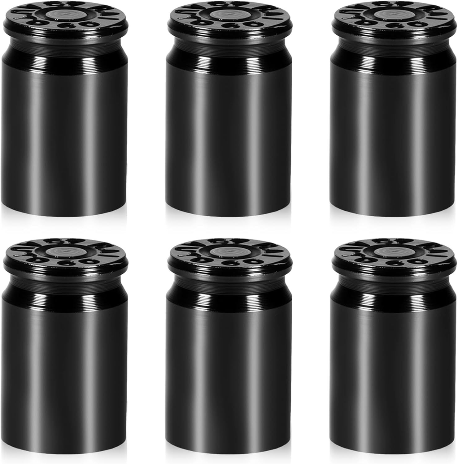 6 Pcs Bullet Tire Valve Stem Caps, Aluminum Alloy Car Tire Valve Caps, Universal Tire Air Cap for Cars, SUV, Trucks, Bikes, Motorcycles, Bicycles (Black)