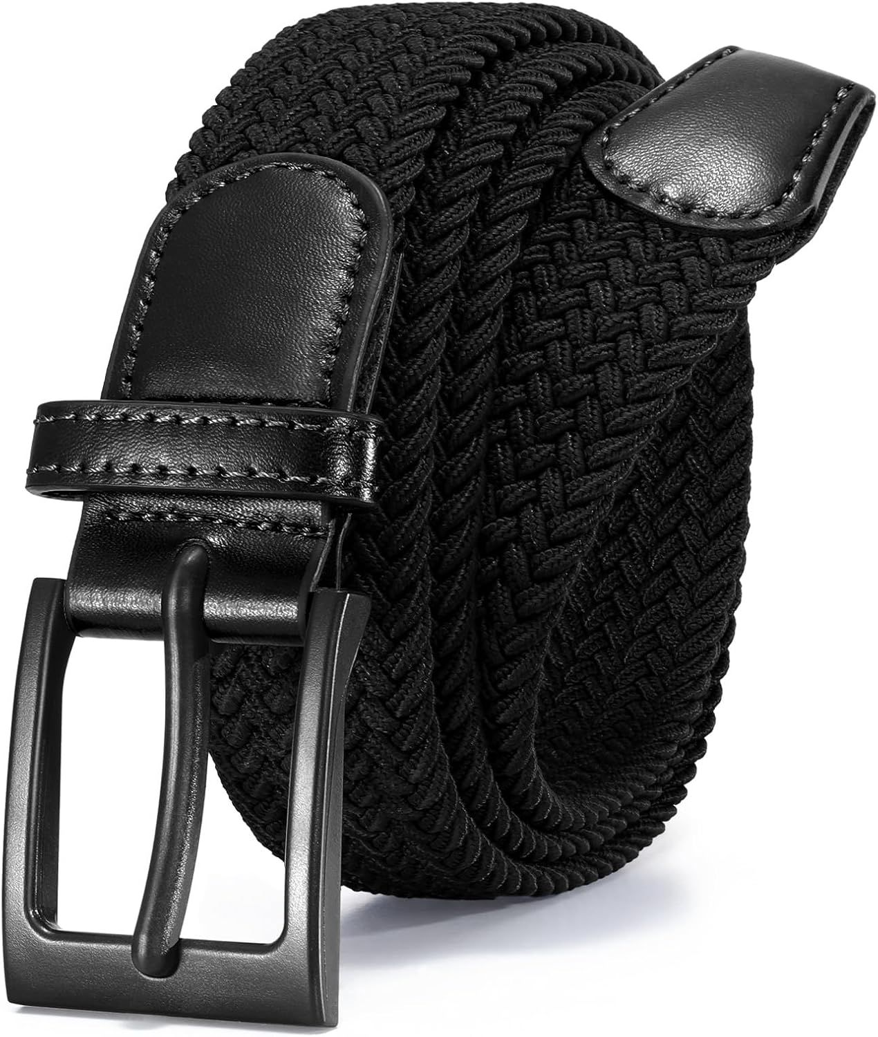 Braided Stretch Belt for Men, Elastic Woven Belt, casual Fabric Golf Belt, 1 3/8" for golf pants jeans