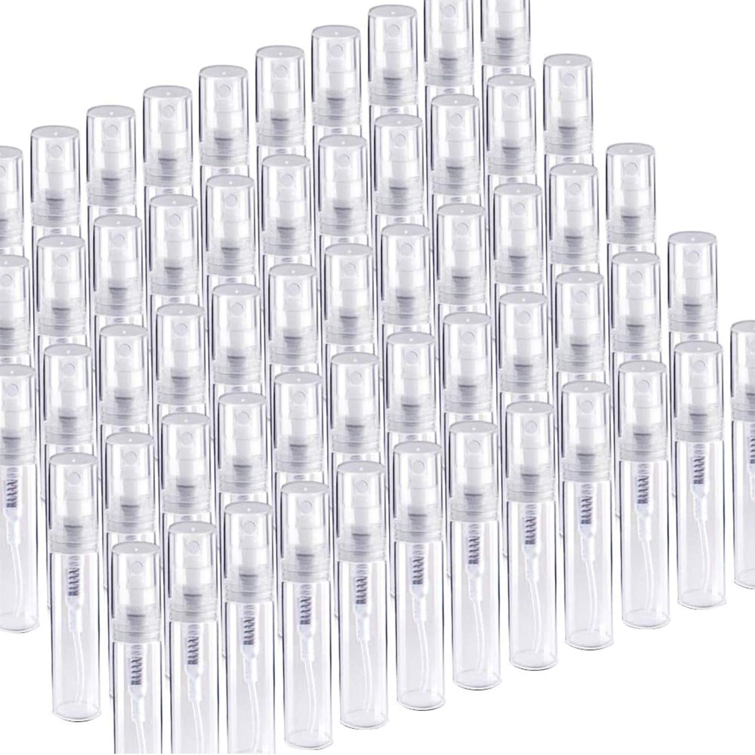 60 Pack 3ml Mini Spray Bottle, Clear Plastic Empty Cute Perume Atomizer Bottle or Cleaning, Travel, Essential Oils, Perume.