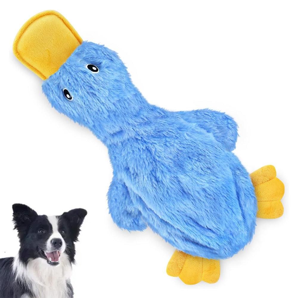 Interactive Plush Duck Dog Toy - Chew Toy for Small Dogs Blue