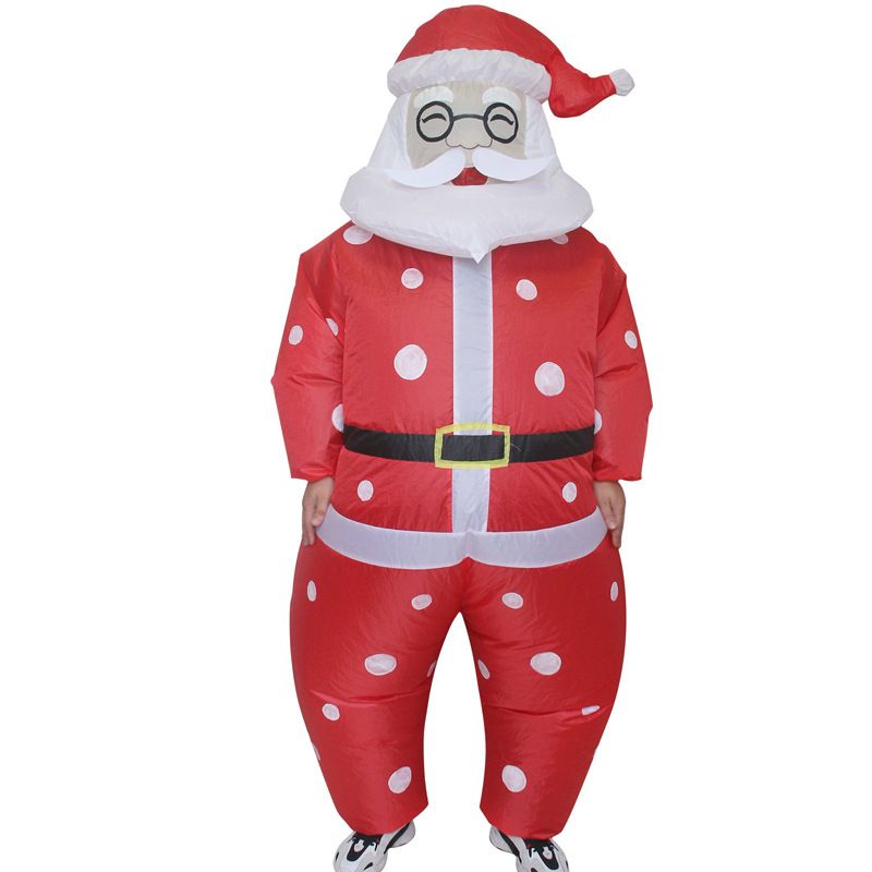 Santa Claus Cartoon Costumes Air Model Inflatable Costume Funny Dress Up Props Christmas Party Clothes Adult One Size