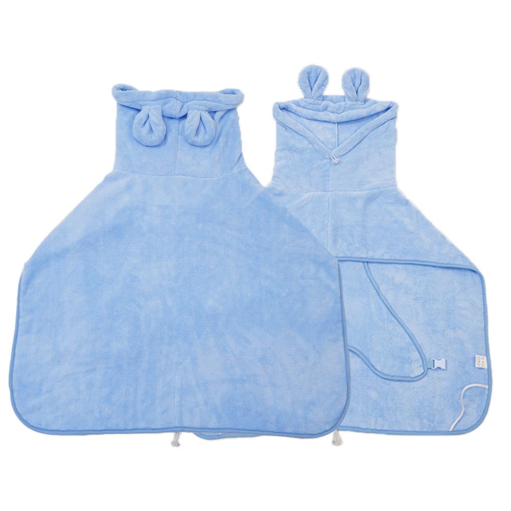 Pet Bathrobe Hooded Quick Dry Blue - L
