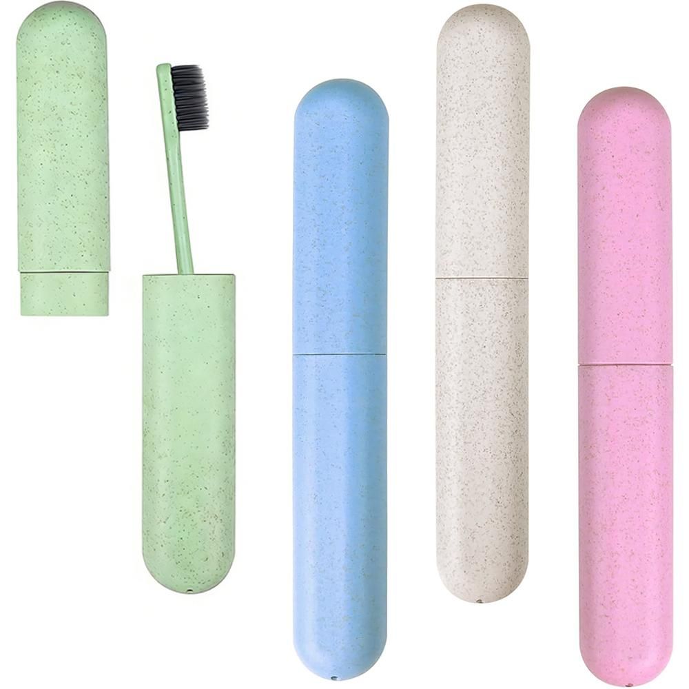 4 Pcs Travel Toothbrush Case Hard Shell Plastic Cover for Camping Home