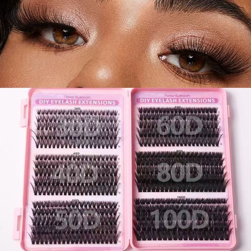 Segmented Cluster False Eyelash Set, 8–16 mm Mixed Lengths, Natural and Voluminous Eyelash Extensions