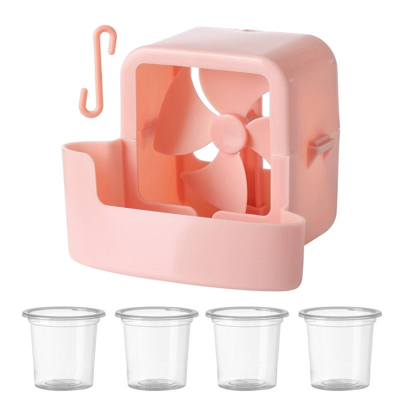 No-Drill Hanging Cooling Fan with Ice Compartment – Household Portable Cooler-pink