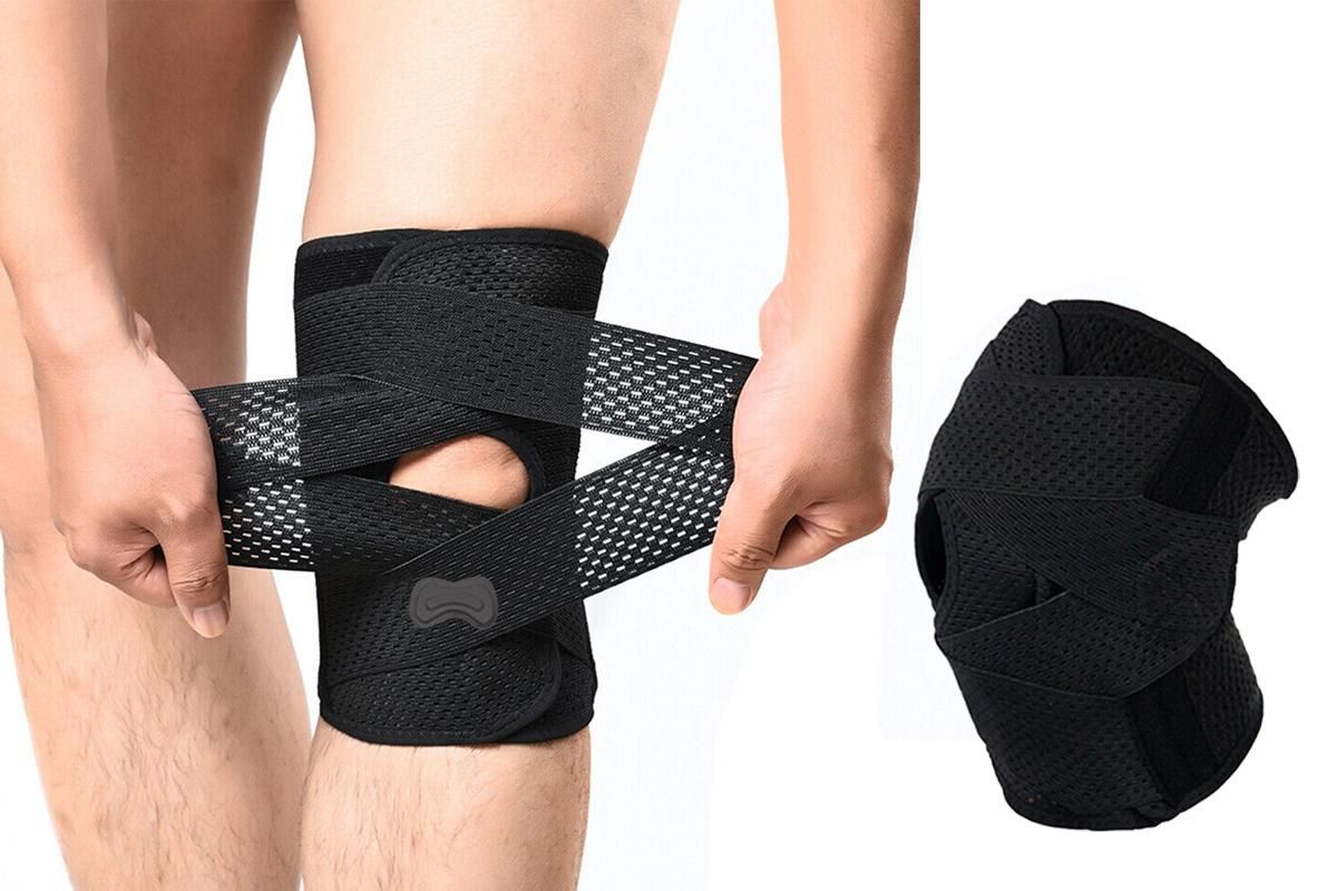 Knee Brace with Side Stabilizers for Meniscus Tear Knee Pain Breathe Knee Sleeve Relieve Knee Pain relaxation for Working Out, Knee Support -Black / XL