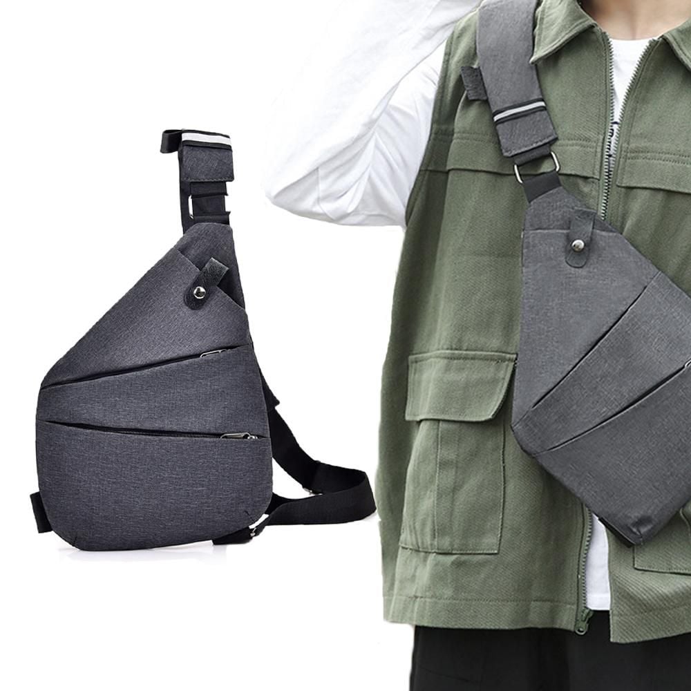 Anti Theft Sling Bag Oxford Cloth Chest Shoulder Bag Travel Crossbody Pack - Right