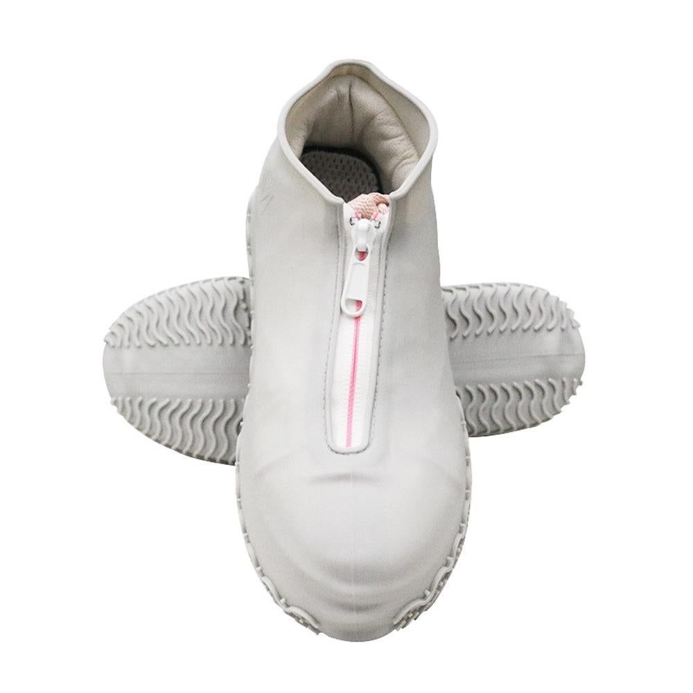 Waterproof Silicone Shoe Covers Reusable Overshoes - Light Gray - L